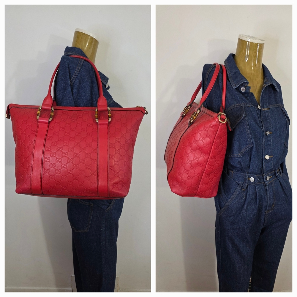 ✨️GUCCI Guccissima Bamboo Bar Tote - Picture 1 of 16